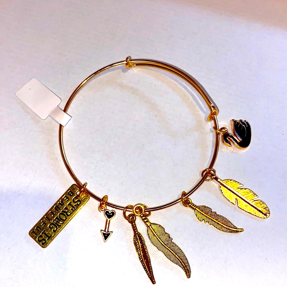 “Black Swan” Gold Expandable Bracelet